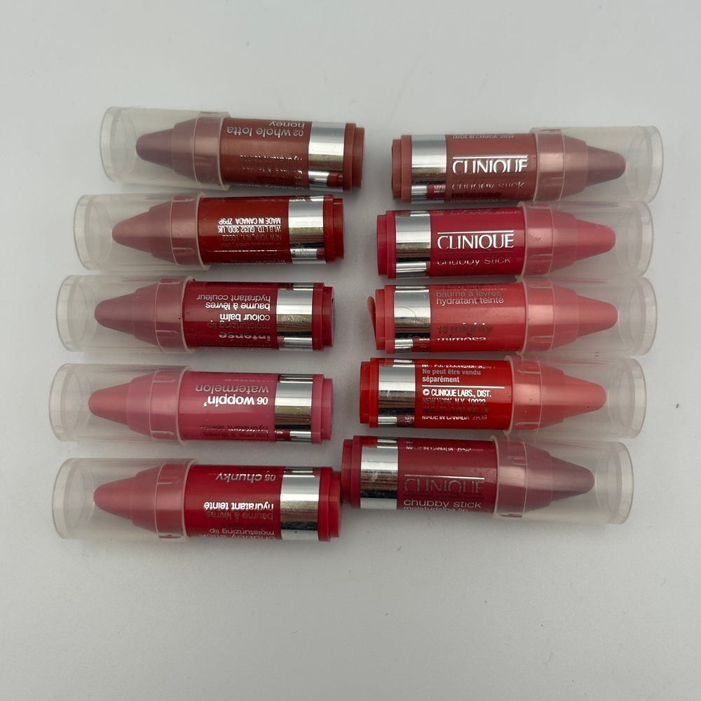 CLINIQUE The Chubbettes 10pc Chubby Stick Moisturizing Lip Colour Balm MINIs Set
